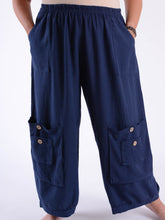 Linen Trousers with button pockets - 10034, Trousers, Pure Plus Clothing, Lagenlook Clothing, Plus Size Fashion, Over 50 Fashion